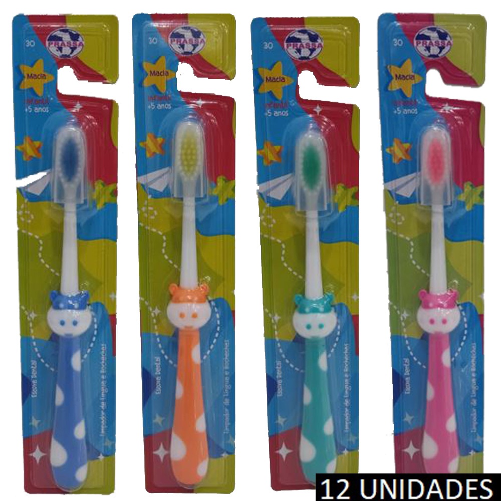 Kit Escova de Dente Macia Infantil Pacote 12 Unidades em Oferta na Shopee