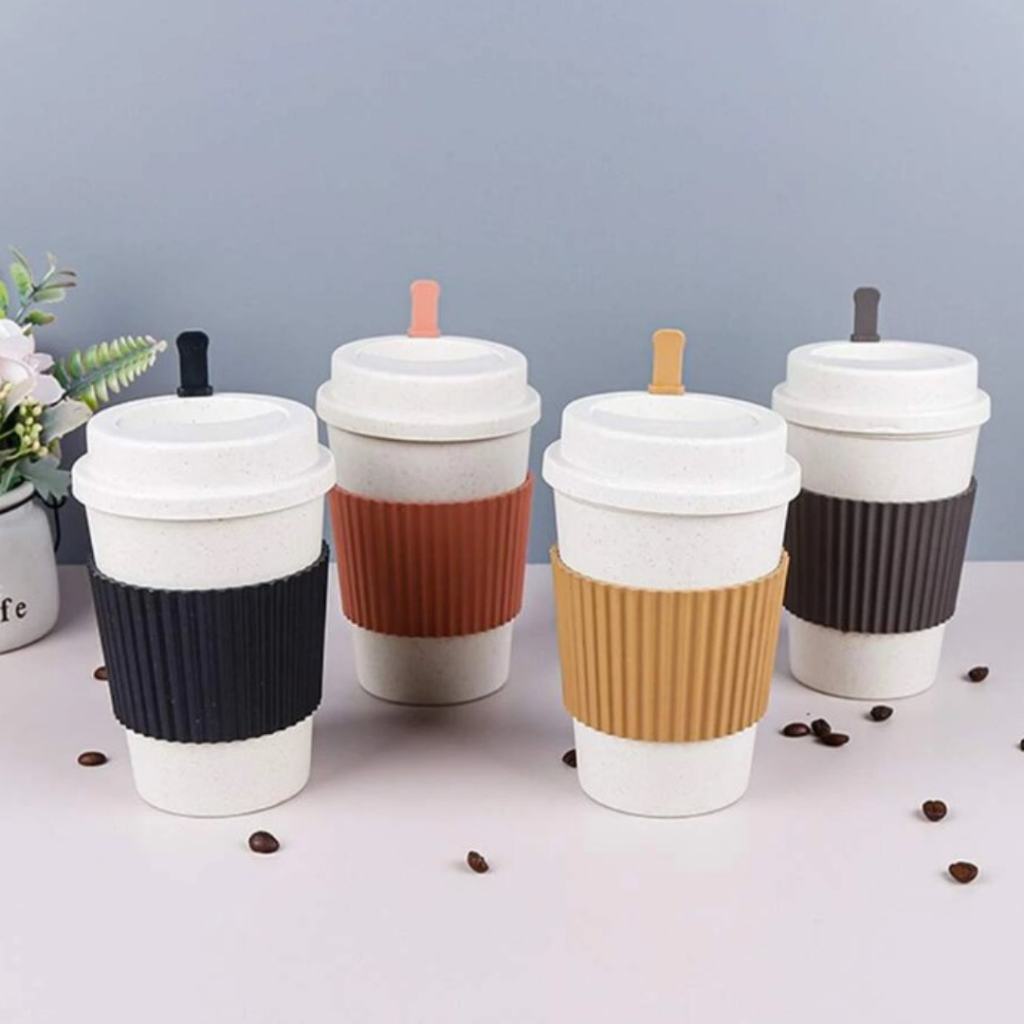 Kit 6 Copos Bambu com Mexedor 450ml - Beleza, Praticidade e Sustentabilidade!