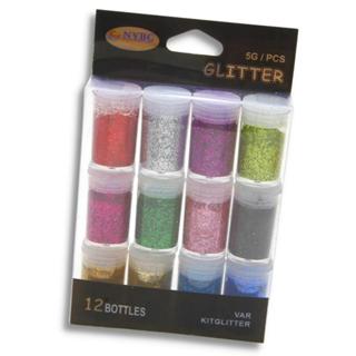 Glitter Cores Diversas - Purpurina Artesanato - Kit Com 12 Potes - UMK