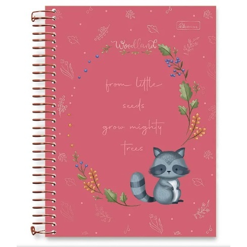 Caderno universitário/colegial 01 matéria capa dura Woodland Cadersil - Papelaria Fofa / Papelaria Divertida / Material Escolar / Material de Escritório / Volta às aulas