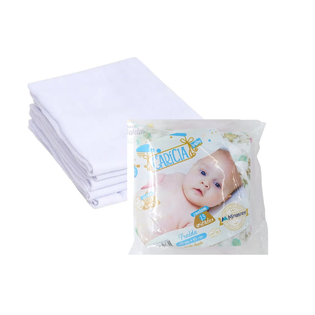 Fralda de Pano | Caricia | Uso múltiplo | Visual Clean | 5 Unidades em Oferta na Shopee