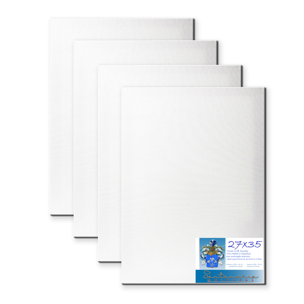 Kit 4 Telas De Pintura 27x35 Prontas Para Uso 100% Algodão