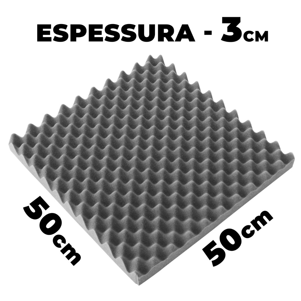 Espuma Perfilada Acústica Isolante Caixa De Ovo 50x50x3cm em Oferta na Shopee