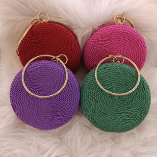 Bolsa da festa clutch palha com alça corrente redondo XWY-15