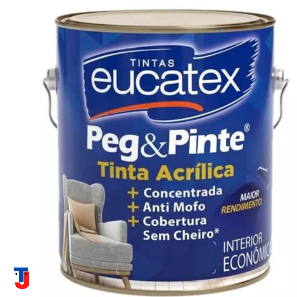 Tinta Acrílica Econômica Peg & Pinte Eucatex 3,6L Branco Neve - Anti mofo em Oferta na Shopee
