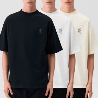 Kit 3 Camiseta Basic Minimal Logo - Preto, Branco e Off White