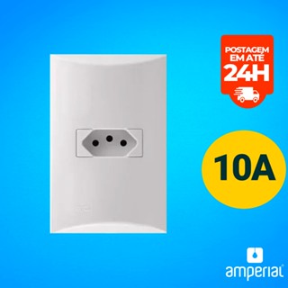 Conjunto 1 Tomada 2 Polos + Terra 10A 250V Embutir Brava Iriel Branco