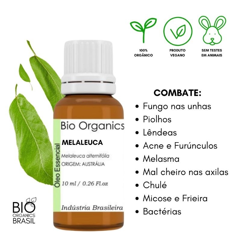 Óleo Essencial de Melaleuca (Tea Tree) 10ml