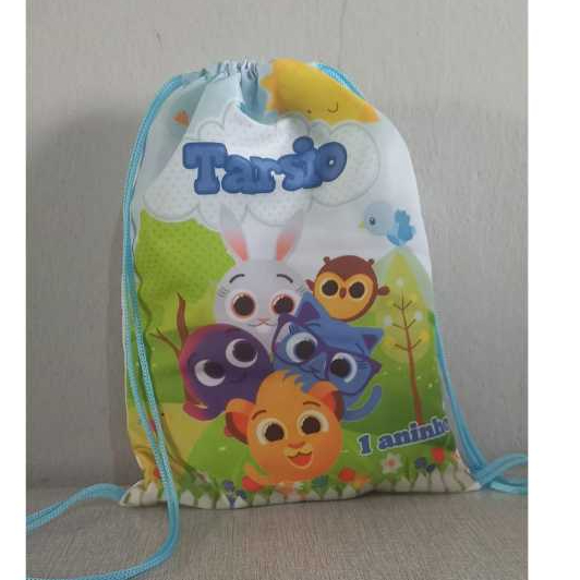 40 Mochilas saco personalizada Bolofofos lembrancinha de aniversários com nome  e idade
