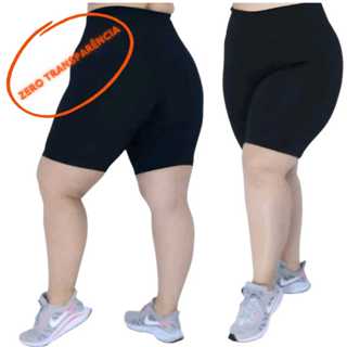 Short Legging Plus Size Feminino Meia Coxa Suplex Bermuda Cintura Alta Academia Zero Transparência Tecido Grosso