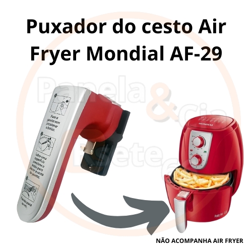 Puxador Da Air Fryer Mondial Af-29 -30- 31 VERMELHO ORIGINAL