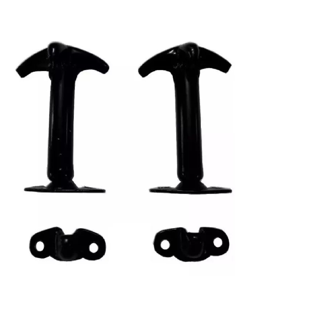 Par Prendedor Fecho Trava Capo Preto Jeep Willys Cj5 Cj3 Ford (663548)