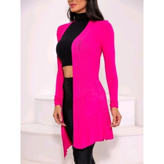 Casaco cardegan modal com bolsa de latrico sueter manga longo blusa inverno em Oferta na Shopee