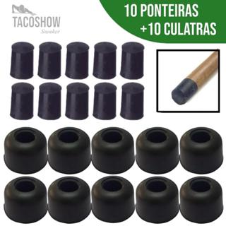 10 Virolas Ponteira Plástica Rista + 10 Culatras Borracha Para Taco Bilhar Sinuca Snooker - Virola / Culatra em Oferta na Shopee