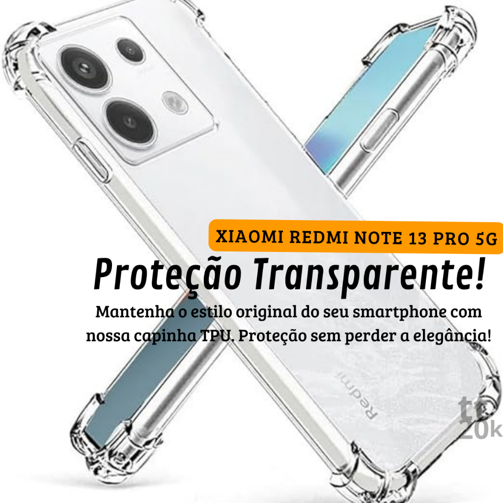 Capinha Redmi Note 13 Pro 5g Transparente Tpu Qualidade Premium — imagem 2 de 2