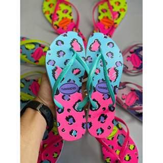 Chinelo Sandalia Feminina Estampada Slim Lisa de Dedo