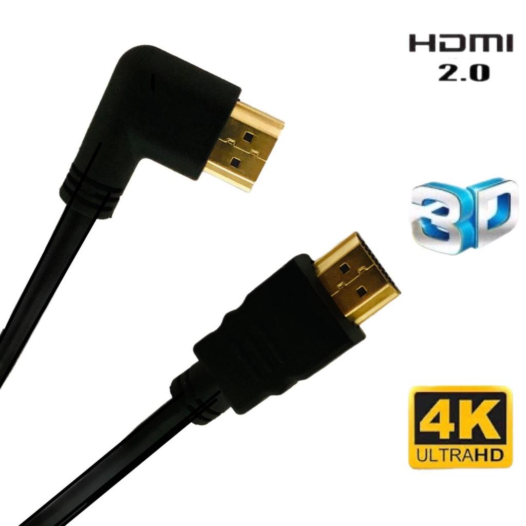 Cabo Hdmi 2.0 4k 3d Ultrahd 19 Pinos Em L 90 Graus 2 Metros