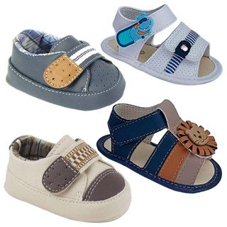Promoção Kit 4 pares Tênis Sandália Bebê Menino Sapatinho Sandalinha Masculina Sapato Bebe...