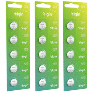 Bateria Botão Moeda Elgin CR2032 15 unidades (03 Cartelas) Blister com 05 unidades cada elgin