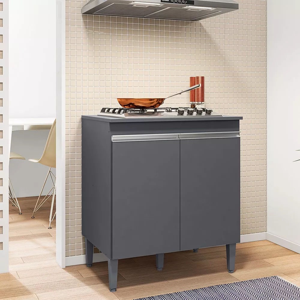Balcão Para Cooktop Armário De Cozinha Andréia - SSX Multicoisas