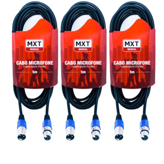 Kit 3 Cabo Microfone Xlr Canon Macho X Femea 5 Metros em Oferta na Shopee