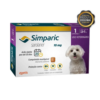 Antipulgas Simparic 2,6 a 5kg 10mg 1 comprimido