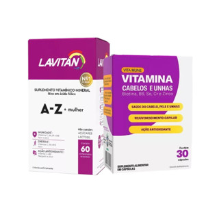 KIT VITA MUNE CABELOS E UNHAS COM 30 E LAVITAN MULHER COM 60- CIMED
