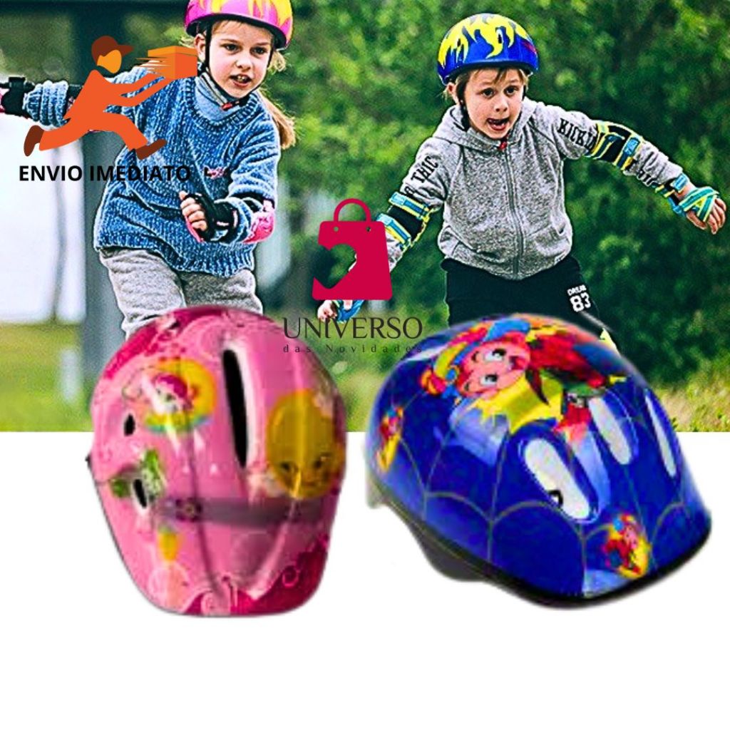 Capacete Infantil Com Furos  Bicicleta Patins Skate Crianças Acima 6 Anos