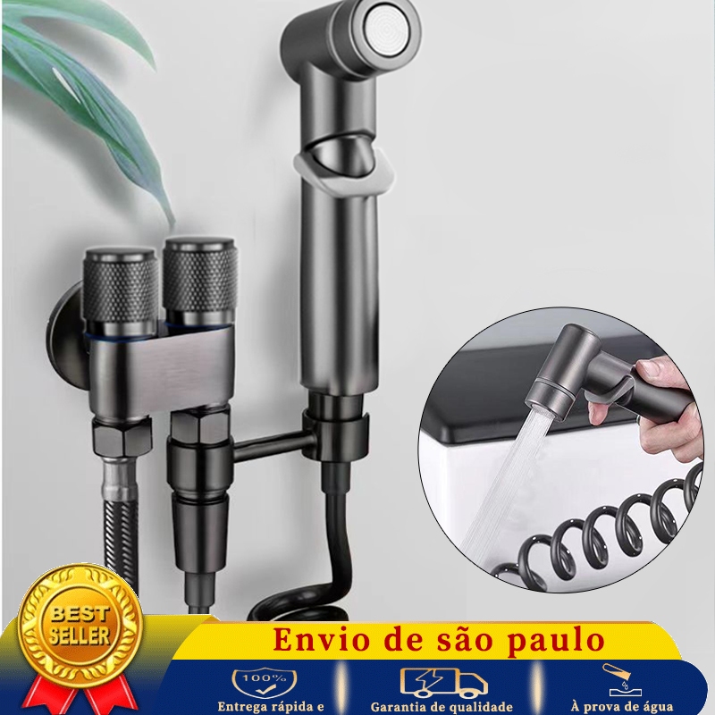 Válvula De Duplo Ângulo De Saída Para Bidê De Banheiro Acessórios Conjunto De Pulverizador De