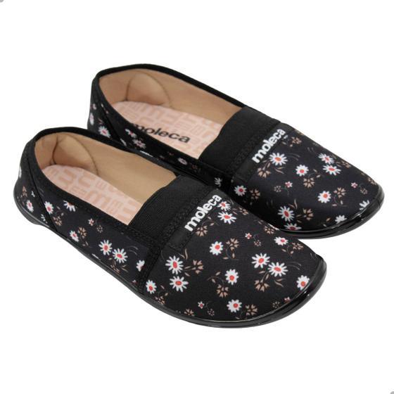 Sapatilha Moleca Pano Elástico Jasmim Flores (Original) - Multi Preto em Oferta na Shopee