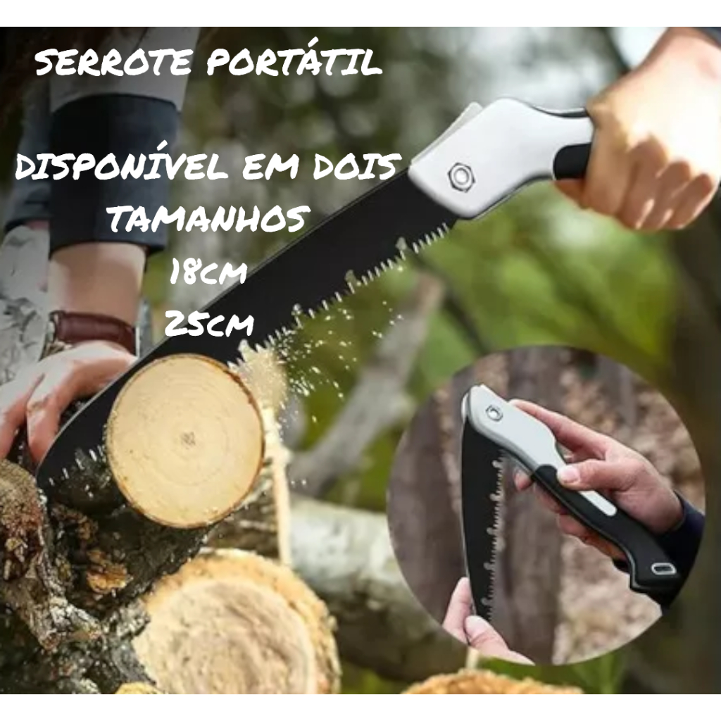 Serrote Dobrável Jardim Poda Serra Galhos Troncos Portátil Madeira Árvore Camping Bushcraft