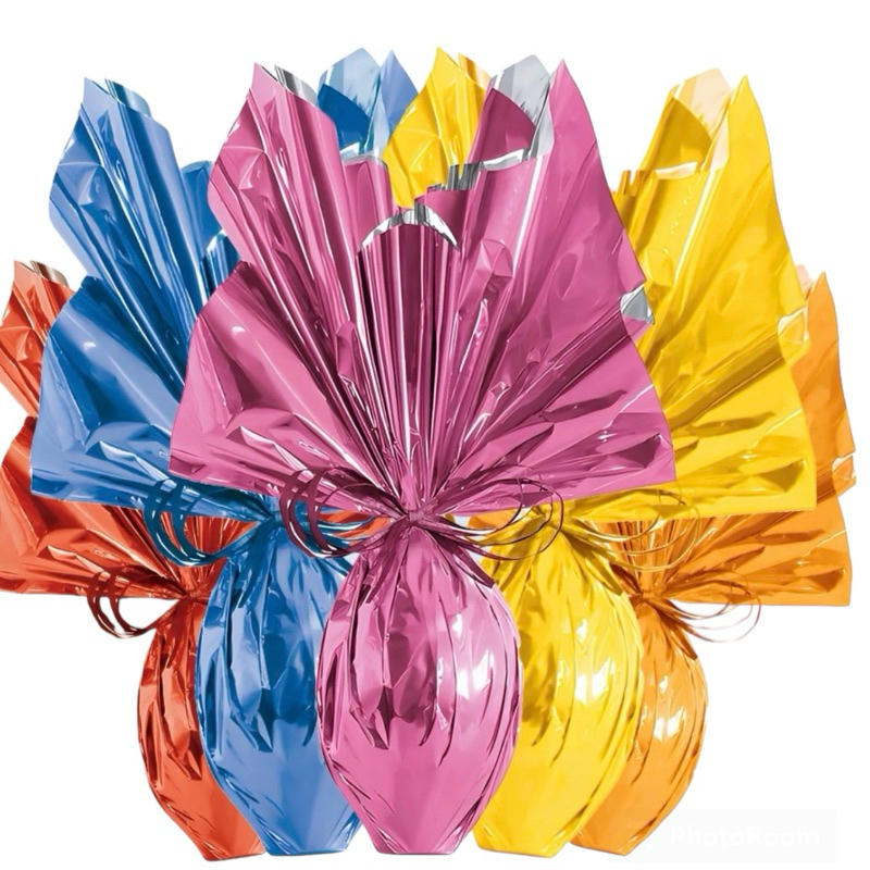 25 Embalagem P/ Ovo de Pascoa folha metalizada 69x89 em Oferta na Shopee
