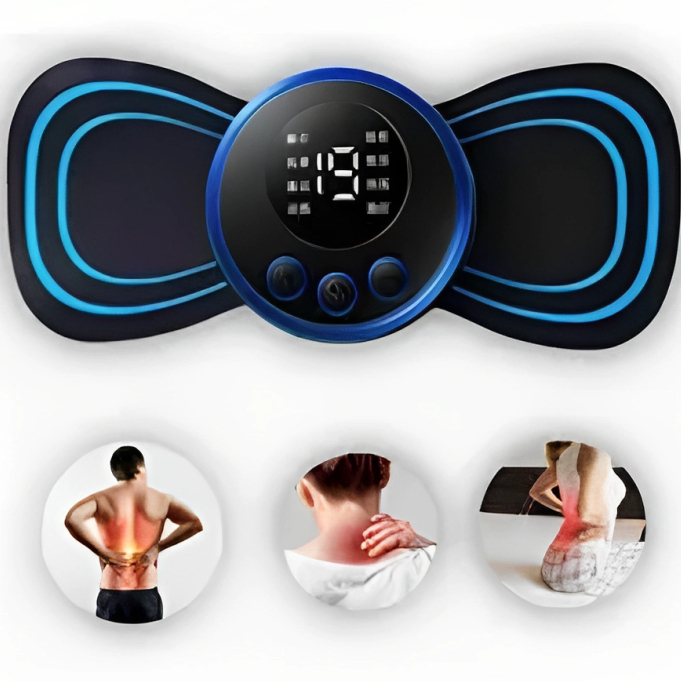 Massageador de pulso elétrico EMS recarregável. Relaxe a coluna cervical, a coluna lombar e o corpo