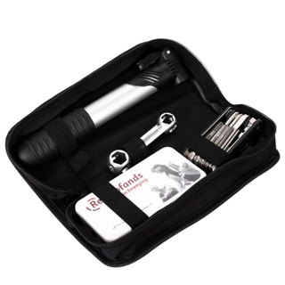 Kit Reparo Bike Bolsa Quadro Ferramentas Bicicleta Remendo Chaves Bomba Pneu