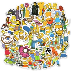 Kit Cartela 50 Adesivos Variados Homer Bart Marge Lisa Maggie Caderno Notebook Carro Moto Capacete