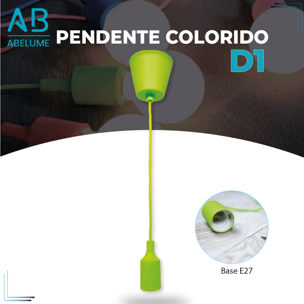 Luminária Pendente Luz LED D1 Colorido Vermelho | Branco | Cinza | Preto | Verde | Azul | Laranja em Oferta na Shopee