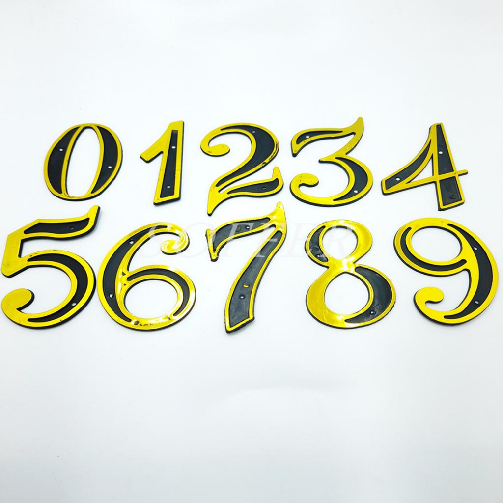 Kit 3 Número Residencial Dourado PVC-  MANDE NO CHAT OS NÚMEROS QUE DESEJA! em Oferta na Shopee