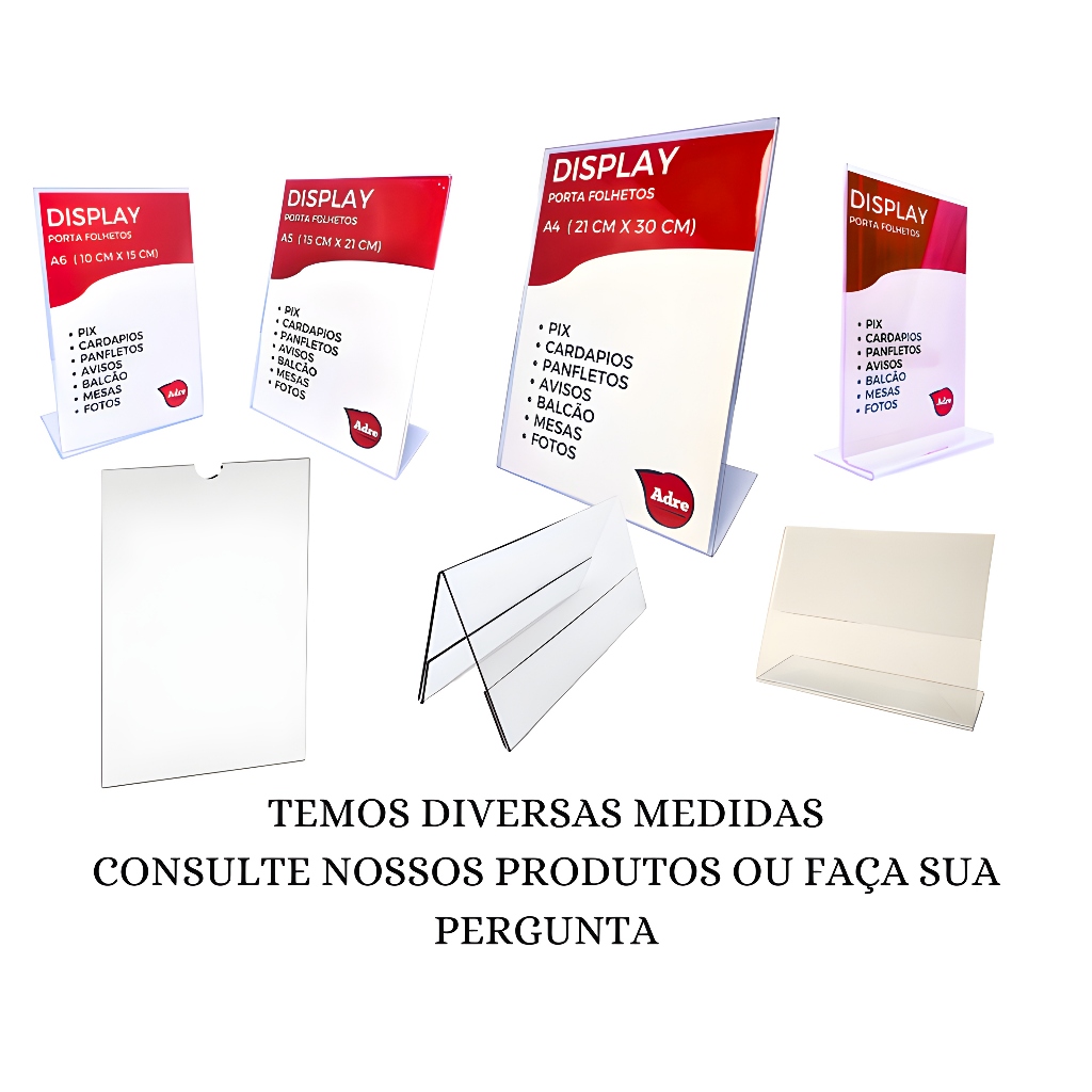 Kit Suporte Expositor U Acrílico Cristal PS Vitrine Festas