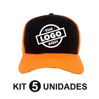 Kit 5 Bonés Personalizado Com Seu Logo Boné Super Cap Telinha Aba Curva Unissex Pré-Encomenda até 7 dias Úteis