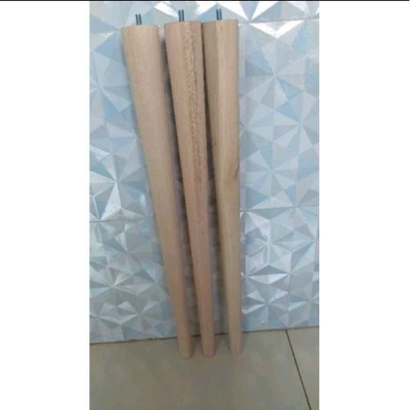kit com 3 pés palitos de 60 cm cru mais parafuso de fixação "perna para móveis " em Oferta na Shopee