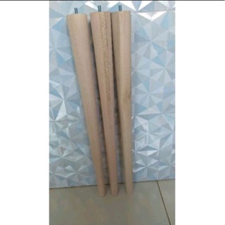 kit com 3 pés palitos de 60 cm cru mais parafuso de fixação "perna para móveis " em Oferta na Shopee