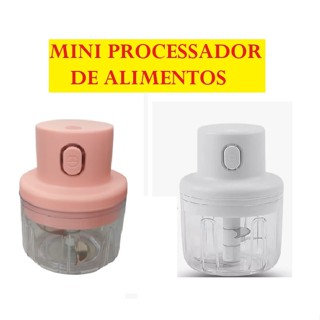 Mini Processador De Alimentos 5,5x12x8,5CM Com Capacidade de 250 ML E USB Recarregável Prático E Útil