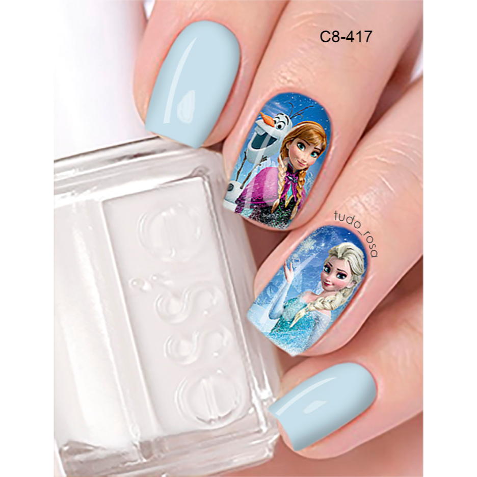 12 peliculas adesivo de unha FROZEN ana elza olavo C8-417