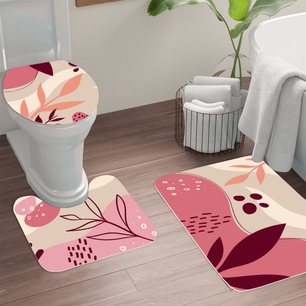 Kit de 3 Tapetes para Banheiro Decorativo Antiderrapante em Oferta na Shopee
