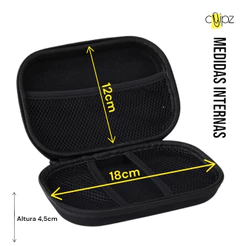 Estojo Capa Bag Case Fone Carregador Cabo Organizador Grande Fones De Ouvido Cartão De Memória