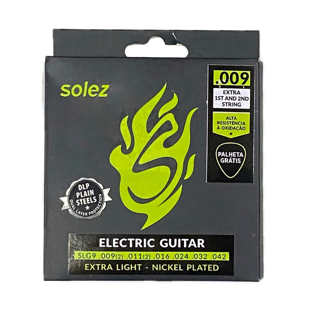 Encordoamento Guitarra Solez 090 Extra Light Slg9 DLP Dupla Camada de Proteção em Oferta na Shopee