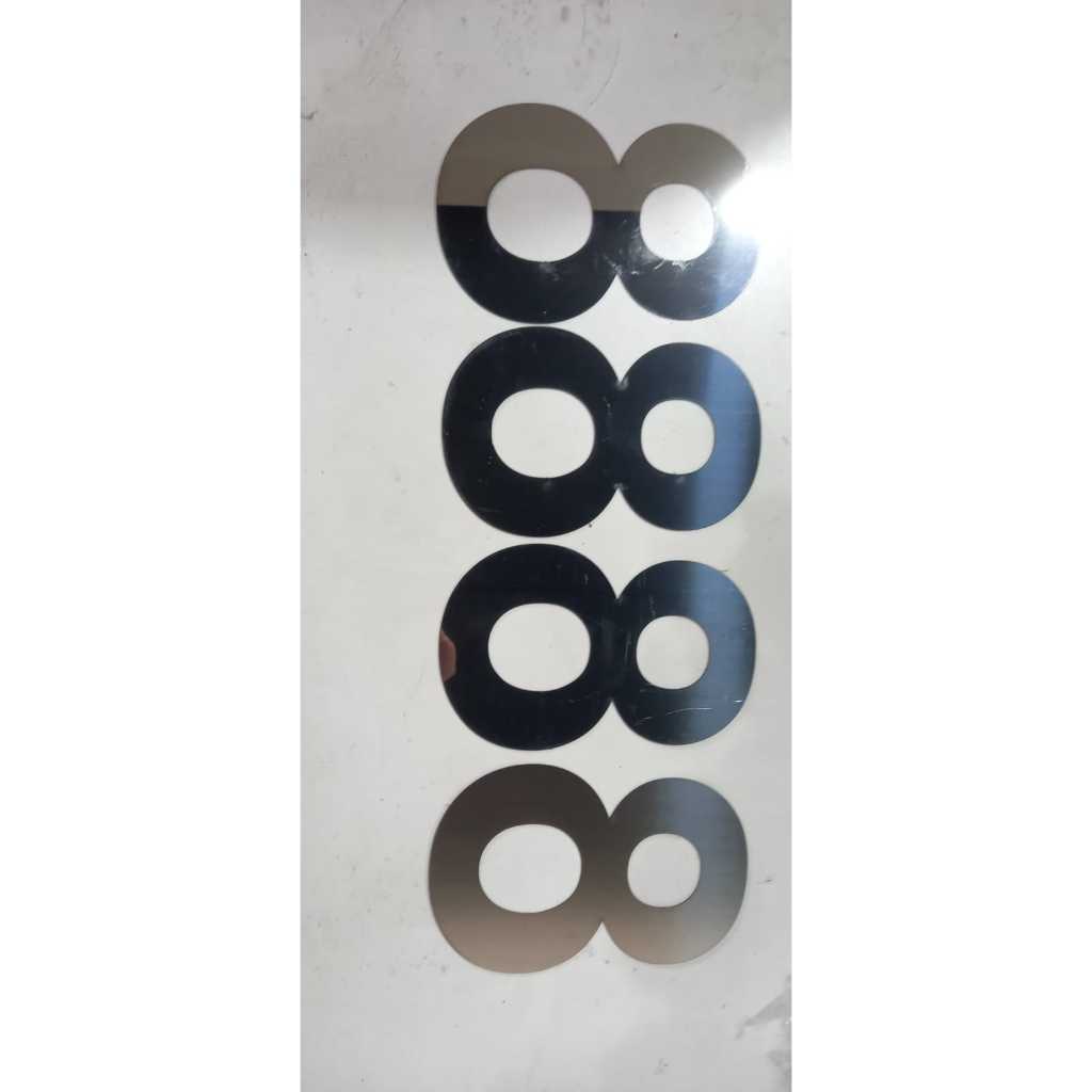 Kit 4 Números De Aço Inox Brilhante 10cm Corte A Laser