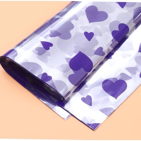 Saco Plástico de Celofane C/5 Unidades Coração 50x70cm P/ Presente - CZ3224