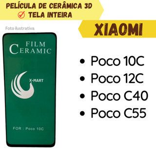 Película Cerâmica Hidrogel Flexível Para Xiaomi Poco 10C/ Poco 12C / Poco C40 / Poco C55 /Protetor de Tela Inteira 3D