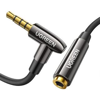 Cabo De Audio Extensor P2 Macho X P2 Femea Com 3 Metros Preto Para Fone de Ouvido.